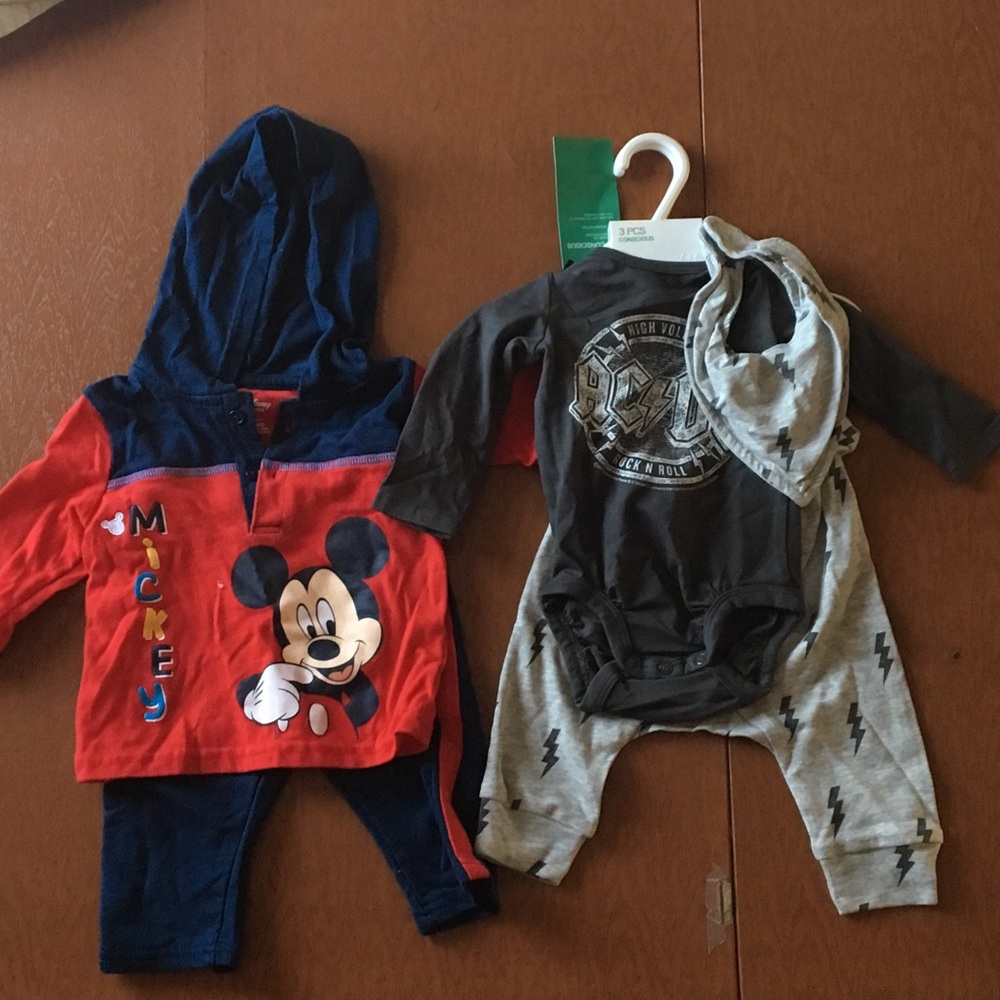 Baby Boy Outfits, AC/DC and Mickey Mouse